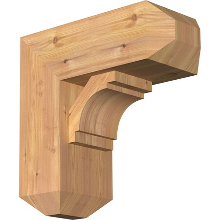 Ekena Millwork Merced Craftsman Smooth Bracket w/ Offset Brace, Western Red Cedar, 7 1/2"W x 18"D x 18"H BKT0806X18X18MRC04SWR